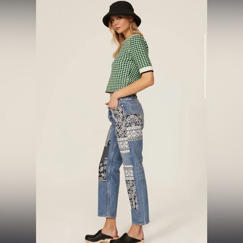 Maje Pandana Patchwork Jeans FR 36 US 6